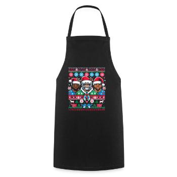 Joueur de football américain Football Noël - Tablier de cuisine - noir - Devant - AI Model Male 185 dark (185cm)