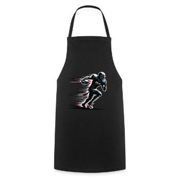 Footballer, American Football Quarterback - Cooking Apron - black - Front - AI Model Male 185 dark (185cm)