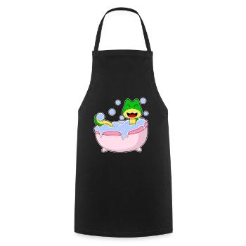 Snake Bathing Bathtub - Cooking Apron - black - Front - AI Model Male 185 dark (185cm)