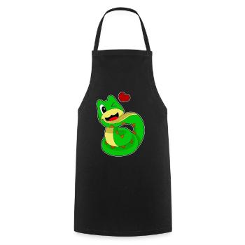 Funny Snake - Cooking Apron - black - Front - AI Model Male 185 dark (185cm)