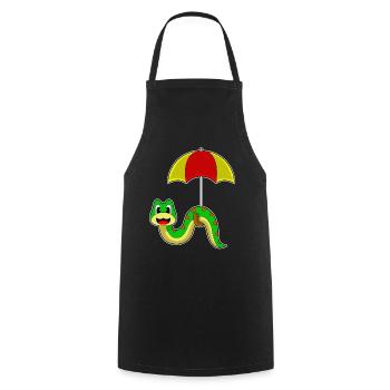 Parapluie serpent - Tablier de cuisine - noir - Devant - AI Model Male 185 dark (185cm)