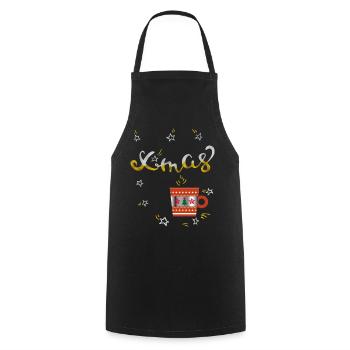 Café de l’Avent - Tablier de cuisine - noir - Devant - AI Model Male 185 dark (185cm)