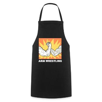 Arm Wrestling Arm drücken - Kochschürze - Schwarz - Vorne - AI Model Male 185 dark (185cm)