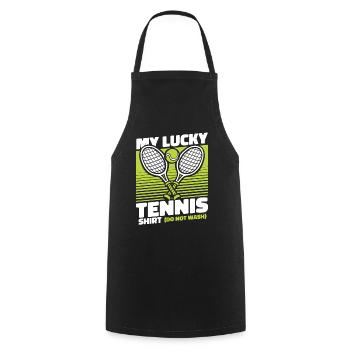 My Lucky Tennis Apparel Tennisspieler - Kochschürze - Schwarz - Vorne - AI Model Male 185 dark (185cm)