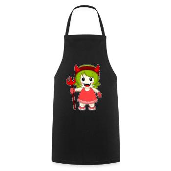 Girls Halloween Devil Trident - Cooking Apron - black - Front - AI Model Male 185 dark (185cm)