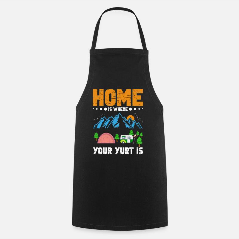Glamper Camping Holidays Mountains Hikers Glamping - Cooking Apron - black