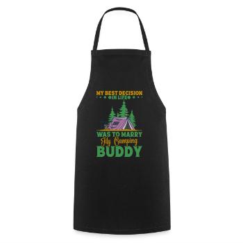 Hiking Mountaineer, Nature Lover, Camping - Cooking Apron - black - Front - AI Model Male 185 dark (185cm)