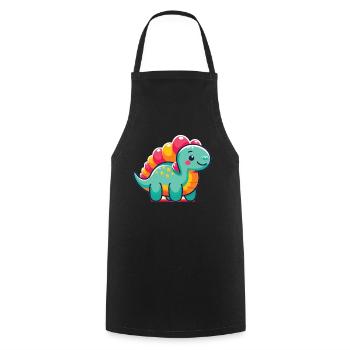 Dinosaur Baby Dindinosaur Kids - Cooking Apron - black - Front - AI Model Male 185 dark (185cm)