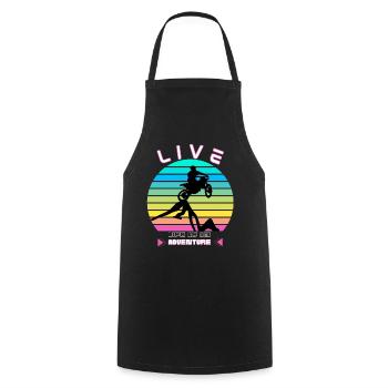 Vivre la Vie comme une Aventure - Moto Cross - Tablier de cuisine - noir - Devant - AI Model Male 185 dark (185cm)