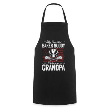 My Favorite Baker Buddy Calls Me Grandpa - Baker G - Cooking Apron - black - Front - AI Model Male 185 dark (185cm)