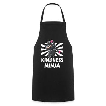 Anti-Bullying Ninja Be Cute Funny Kids - Cooking Apron - black - Front - AI Model Male 185 dark (185cm)