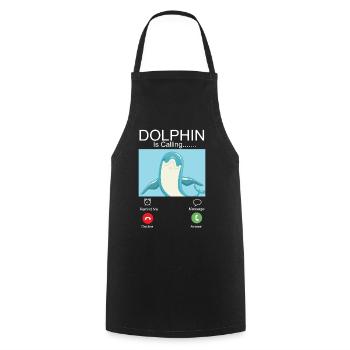 Dolphin Phone Display Dolphin Is - Kochschürze - Schwarz - Vorne - AI Model Male 185 dark (185cm)
