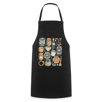 Mise en conserve, mise en conserve, fermentation - Tablier de cuisine - noir - Devant - AI Model Male 185 dark (185cm)