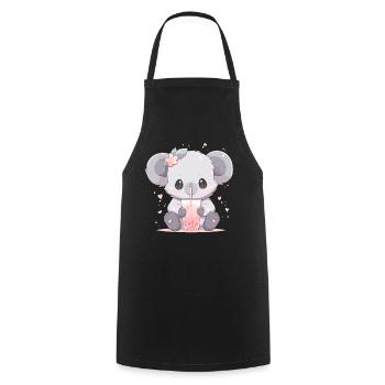 Kawaii Koala trinkt Boba Bubble Tea Chibi - Kochschürze - Schwarz - Vorne - AI Model Male 185 dark (185cm)