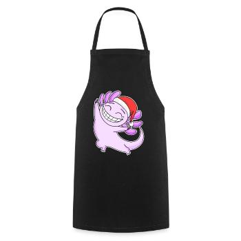 Axolotl Christmas - Cooking Apron - black - Front - AI Model Male 185 dark (185cm)