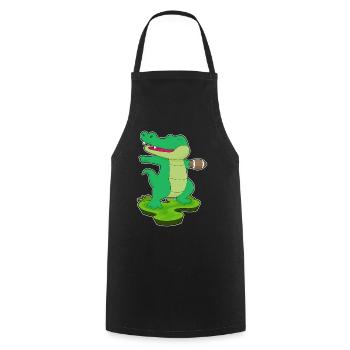 Crocodile Football Américain Sports - Tablier de cuisine - noir - Devant - AI Model Male 185 dark (185cm)