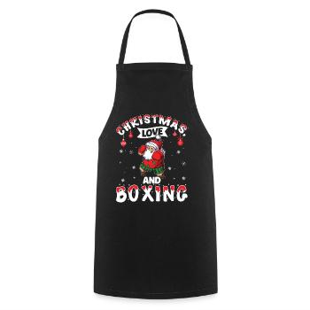 Christmas Love Boxing Boxer Weihnachtsgeschenk - Kochschürze - Schwarz - Vorne - AI Model Male 185 dark (185cm)