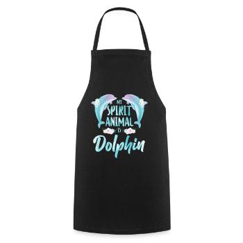 Dolphin My Spirit Animal Is A - Cooking Apron - black - Front - AI Model Male 185 dark (185cm)