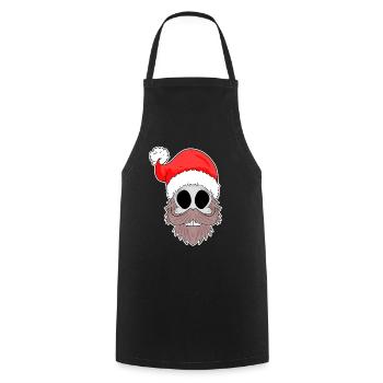 Weihnachtsmann Totenkopf - Kochschürze - Schwarz - Vorne - AI Model Male 185 dark (185cm)
