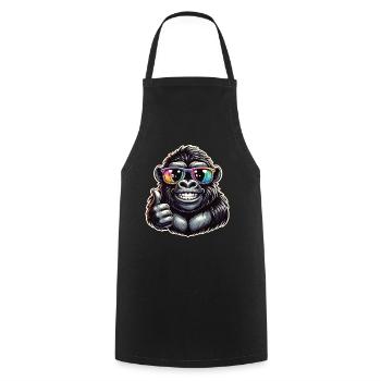 Gorilla with sunglasses - Cooking Apron - black - Front - AI Model Male 185 dark (185cm)