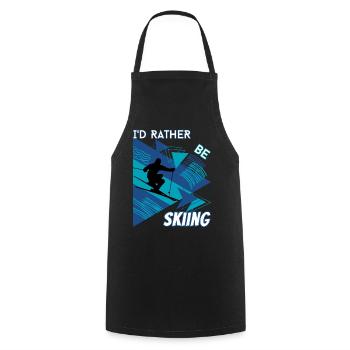 I'd Rather Ski - Ski Winter Sports Skier - Cooking Apron - black - Front - AI Model Male 185 dark (185cm)