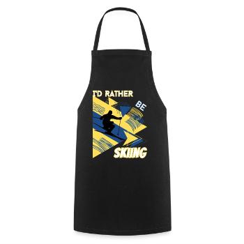 I'd Rather Ski - Ski Winter Sports Skier - Cooking Apron - black - Front - AI Model Male 185 dark (185cm)