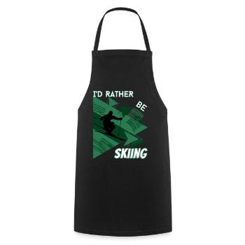 I'd Rather Ski - Ski Winter Sports Skier - Cooking Apron - black - Front - AI Model Male 185 dark (185cm)