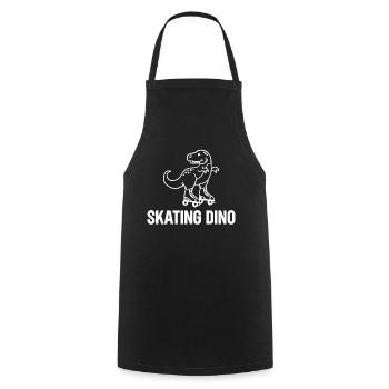 Roller Skater Dino Roller Skating Dinosaur - Cooking Apron - black - Front - AI Model Male 185 dark (185cm)