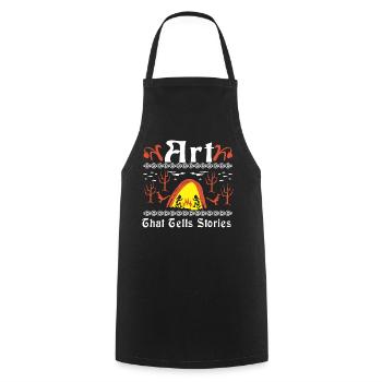 Art That Tells Stories - Cooking Apron - black - Front - AI Model Male 185 dark (185cm)