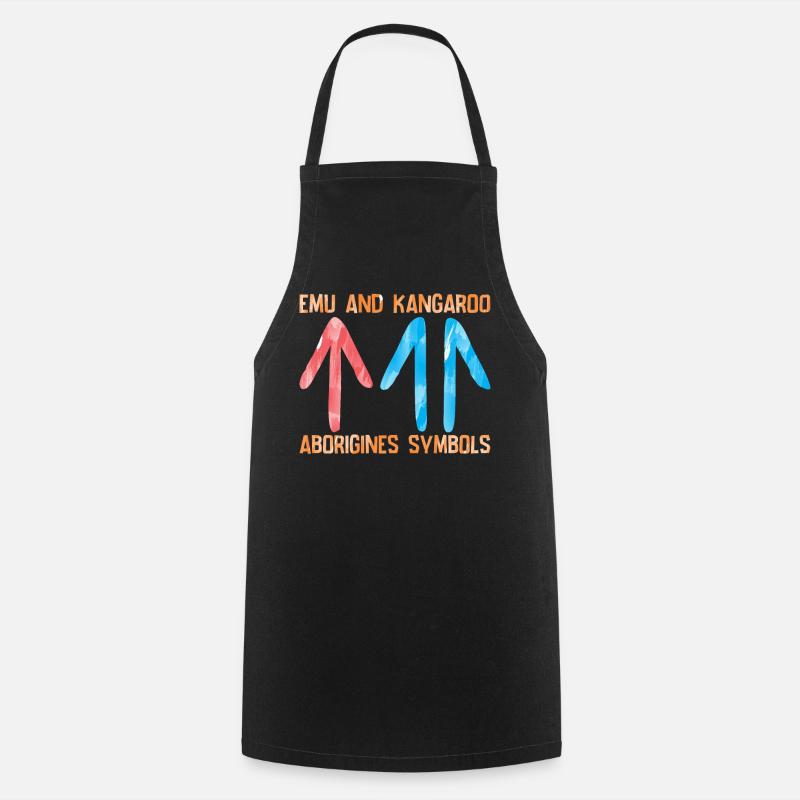 Émeu Kangourou Aborigène - Tablier de cuisine - noir