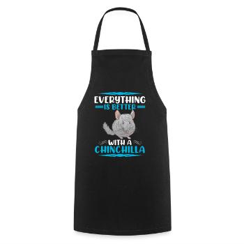 Mieux avec Chinchilla Rongent Woolly Mouse - Tablier de cuisine - noir - Devant - AI Model Male 185 dark (185cm)