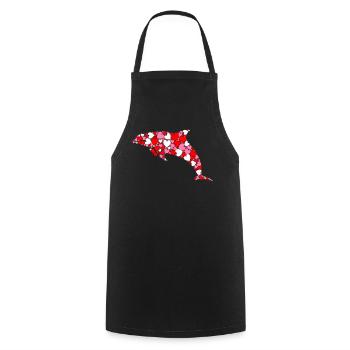 Dolphin Heart - Cooking Apron - black - Front - AI Model Male 185 dark (185cm)