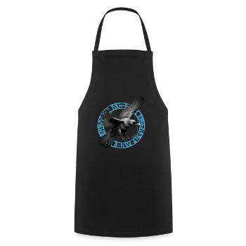 Cercle runique viking : Le vol du corbeau - Tablier de cuisine - noir - Devant - AI Model Male 185 dark (185cm)