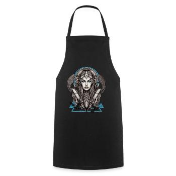 Mythology and Strength The Shieldmaiden - Cooking Apron - black - Front - AI Model Male 185 dark (185cm)