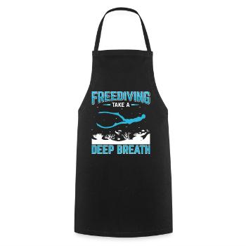 Diving, Apnea Diving, Apnea No Limit Freediving - Cooking Apron - black - Front - AI Model Male 185 dark (185cm)
