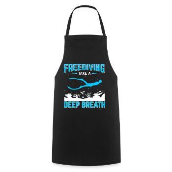 Diving, Apnea Diving, Apnea No Limit Freediving - Cooking Apron - black - Front - AI Model Male 185 dark (185cm)