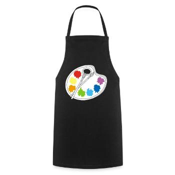 Artist (white) - Cooking Apron - black - Front - AI Model Male 185 dark (185cm)