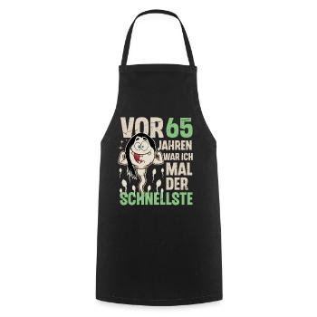 65. Geburtstag 65 Jahre War Ich Mal Der Schnellste - Kochschürze - Schwarz - Vorne - AI Model Male 185 dark (185cm)
