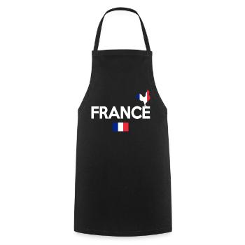 Coq Tricolore Illustration pour Passionnés - Tablier de cuisine - noir - Devant - AI Model Male 185 dark (185cm)