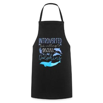 Dolphin Introverted But Willing To - Cooking Apron - black - Front - AI Model Male 185 dark (185cm)