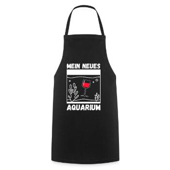 Wein Aquarium Fische Aquaristik - Kochschürze - Schwarz - Vorne - AI Model Male 185 dark (185cm)