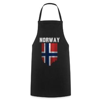 Norwegian flag, Norwegian pride - Cooking Apron - black - Front - AI Model Male 185 dark (185cm)