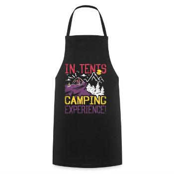 In tents camping experience! - Cooking Apron - black - Front - AI Model Male 185 dark (185cm)