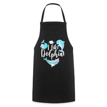 Dolphin I Like Dolphins - Cooking Apron - black - Front - AI Model Male 185 dark (185cm)