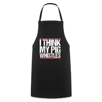 Je pense que mon cochon siffle Denglish - Tablier de cuisine - noir - Devant - AI Model Male 185 dark (185cm)
