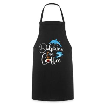 Dolphin Coffee Dolphins And Coffee - Kochschürze - Schwarz - Vorne - AI Model Male 185 dark (185cm)