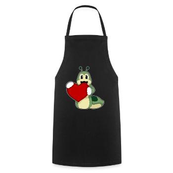 Cœur de chenille - Tablier de cuisine - noir - Devant - AI Model Male 185 dark (185cm)