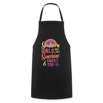 Les filles du sud du thé sucré sont comme des amateurs de thé au lait - Tablier de cuisine - noir - Devant - AI Model Male 185 dark (185cm)