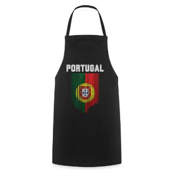 Flagge von Portugal, portugiesischer Stolz - Kochschürze - Schwarz - Vorne - AI Model Male 185 dark (185cm)