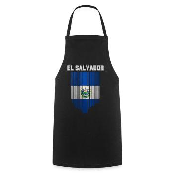 Flagge von El Salvador, salvadorianischer Stolz - Kochschürze - Schwarz - Vorne - AI Model Male 185 dark (185cm)